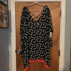Beach Cover Up-pineapple print